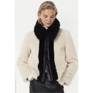 New w/ Tags Zara Woman Collection Faux Fur Patchwork Jacket size Medium.